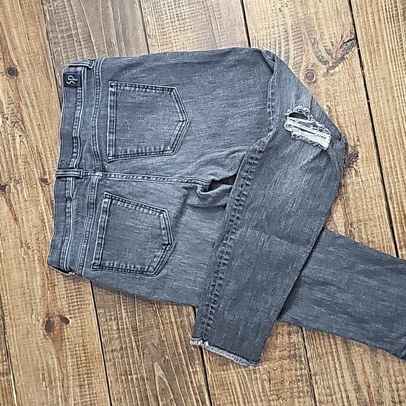 💥SNEAK PEAK low rise sz 11 black gray jeans Stretch - Picture 2 of 6